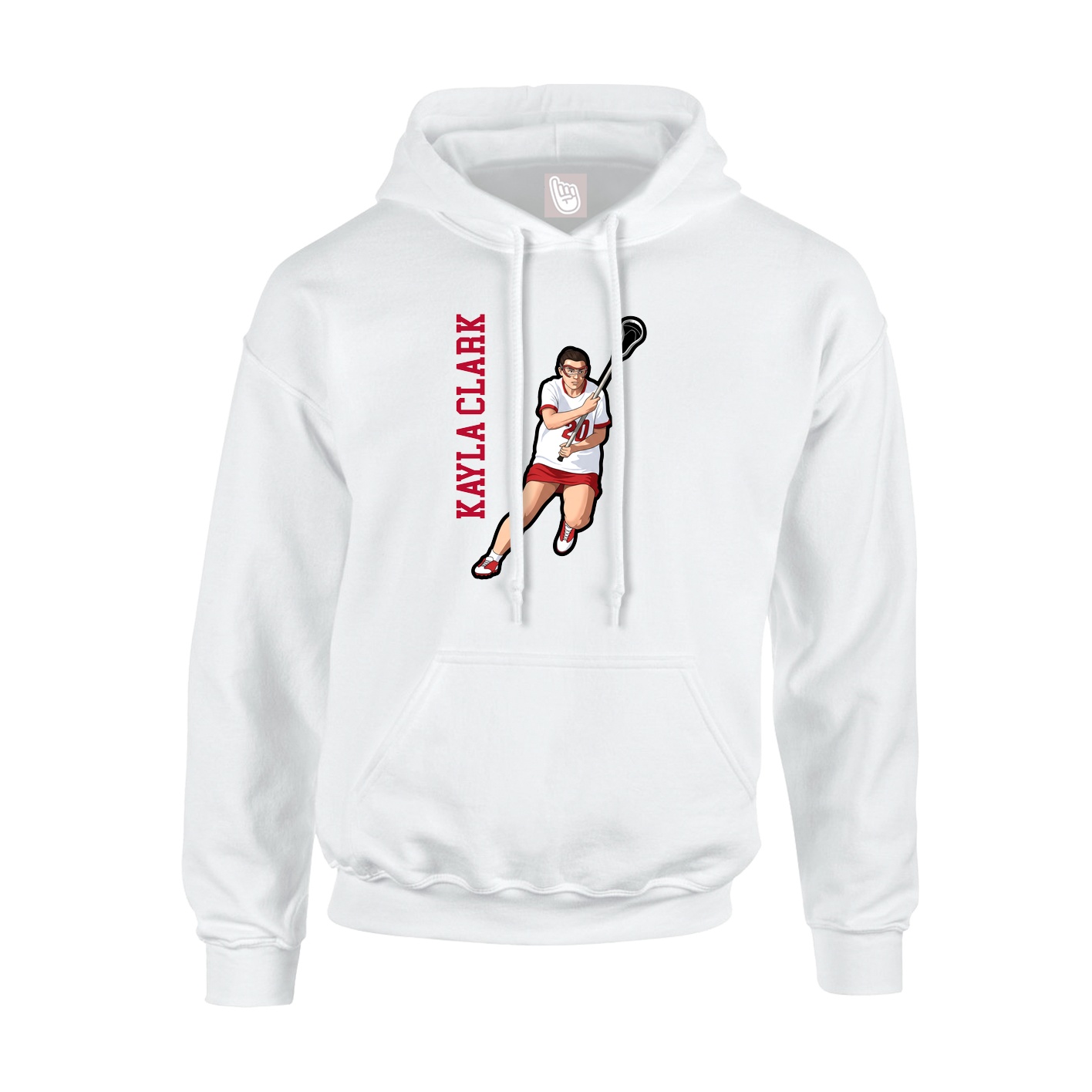 Youth Hoodie — Name Vertical in White