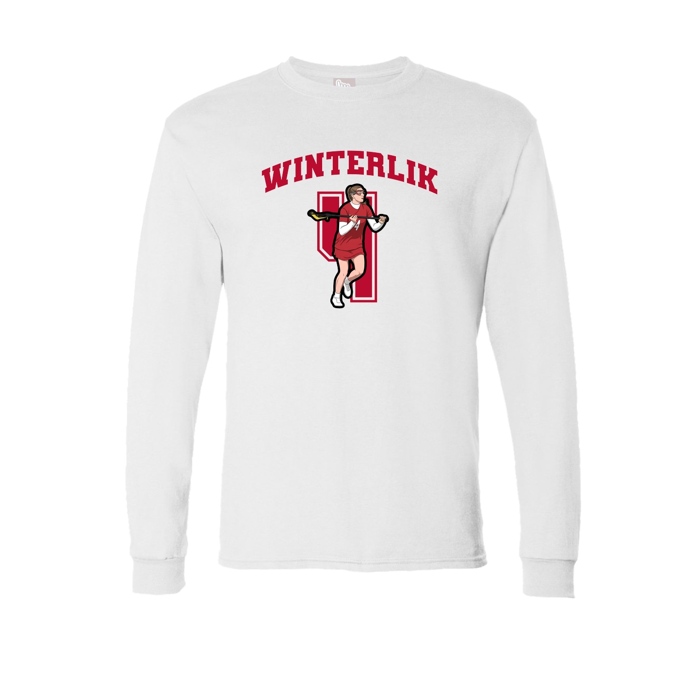 Long Sleeve Tee — Number in White