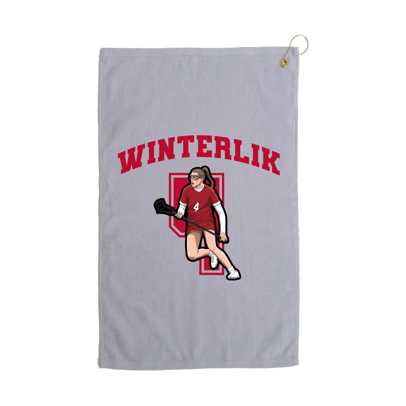 Golf Towel — Number in Grey