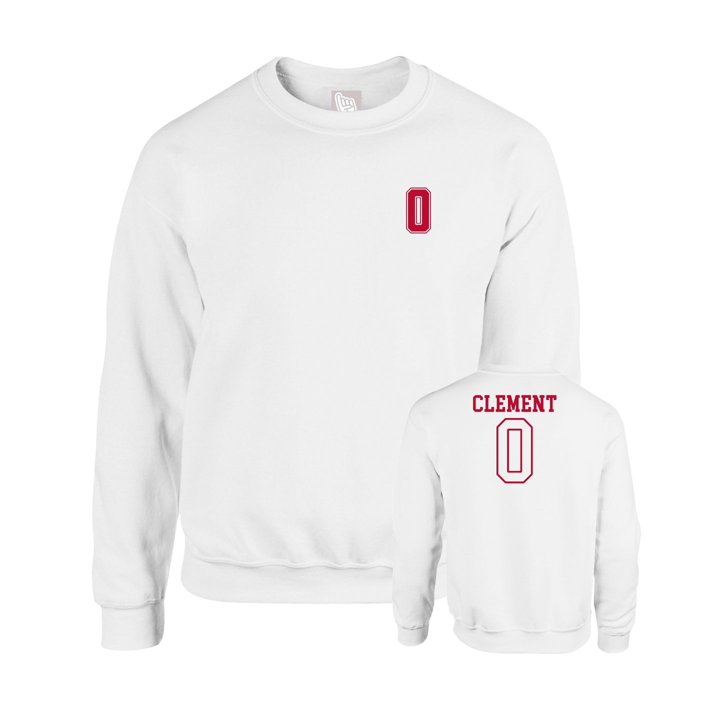 Fleece Crew — Chest Back in White