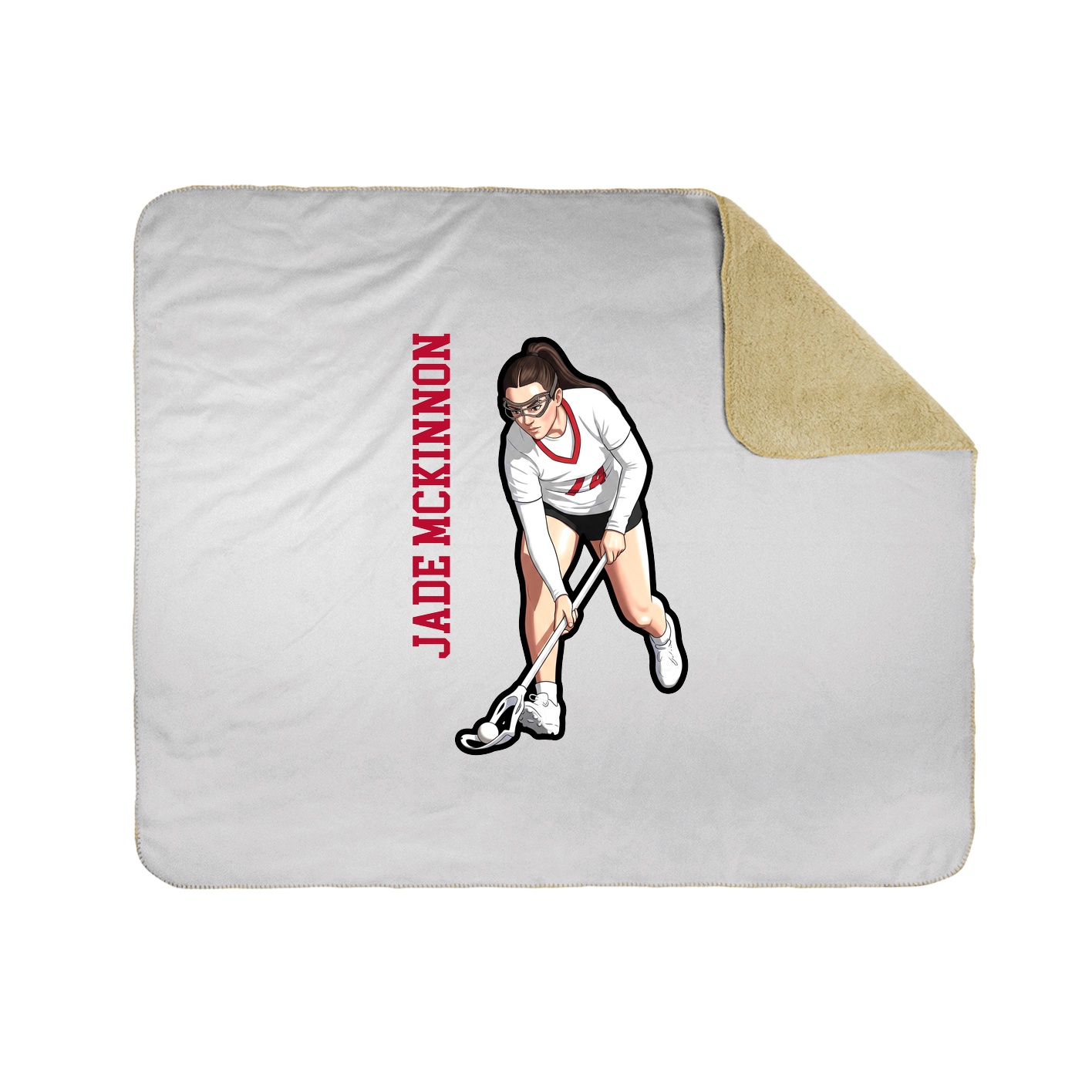 Throw Blanket — Name Vertical in White