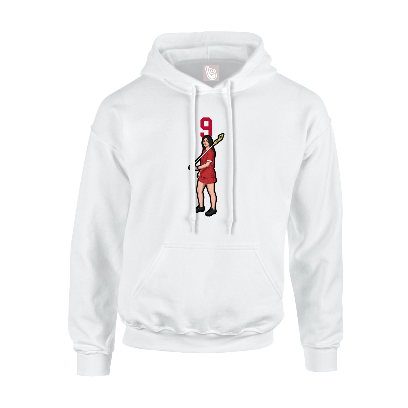 Youth Hoodie — Number Top in White
