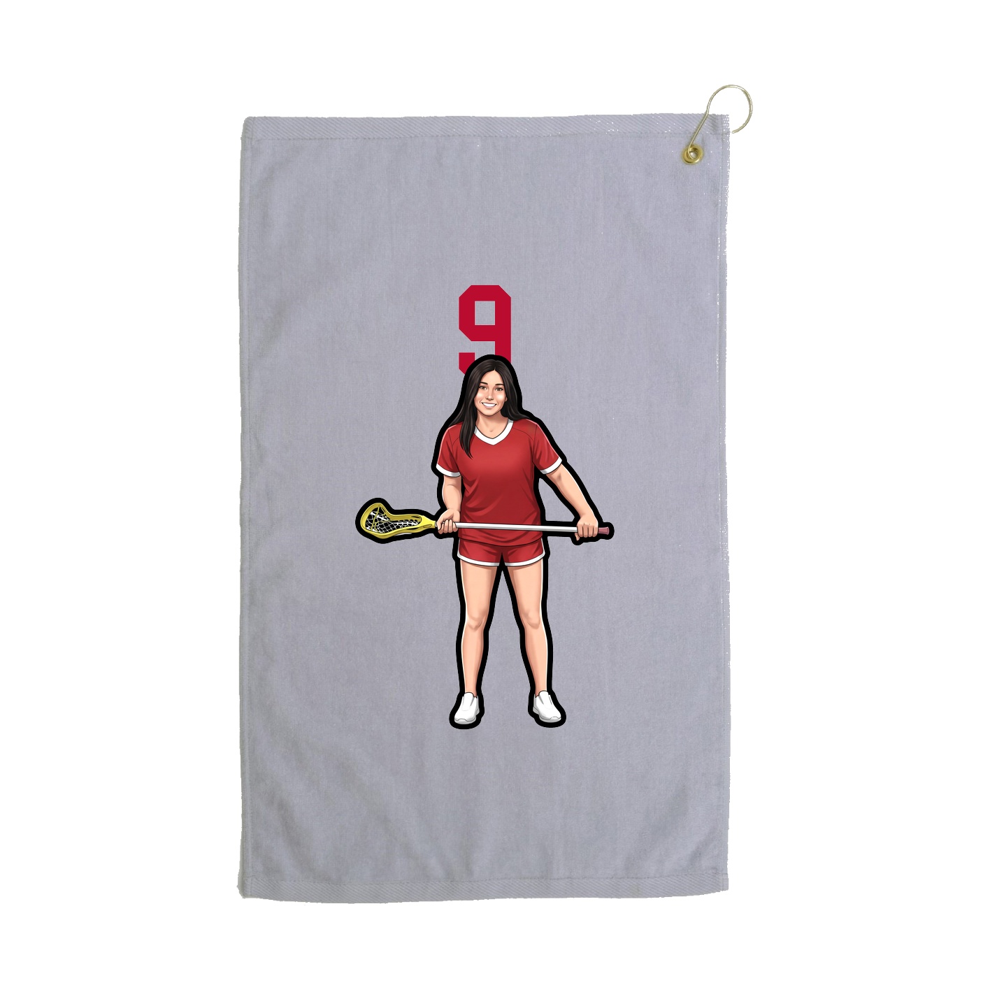 Golf Towel — Number Top in Grey