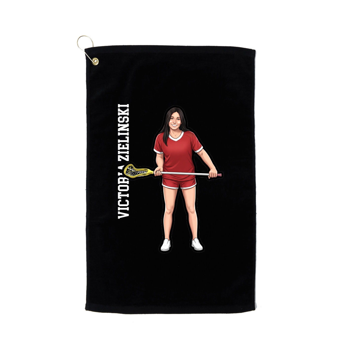 Golf Towel — Name Vertical in Black