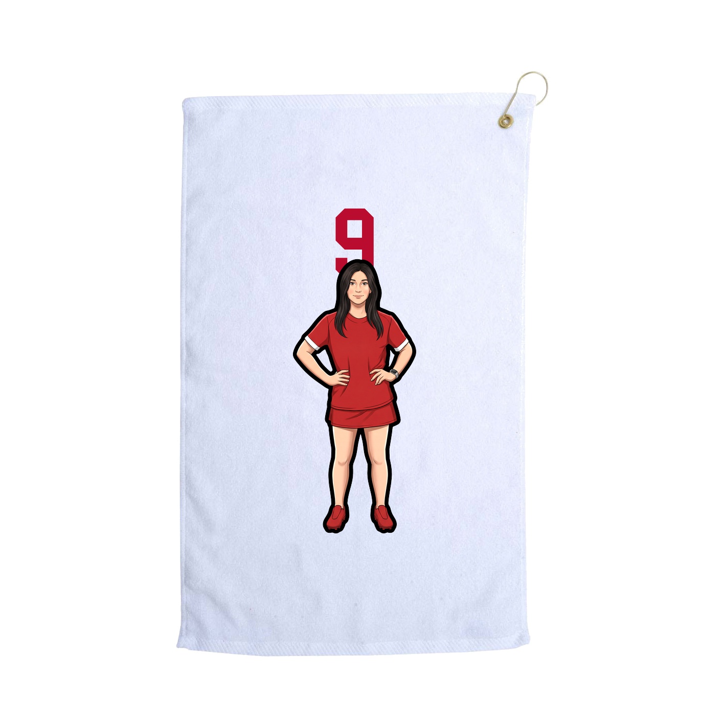 Golf Towel — Number Top in White