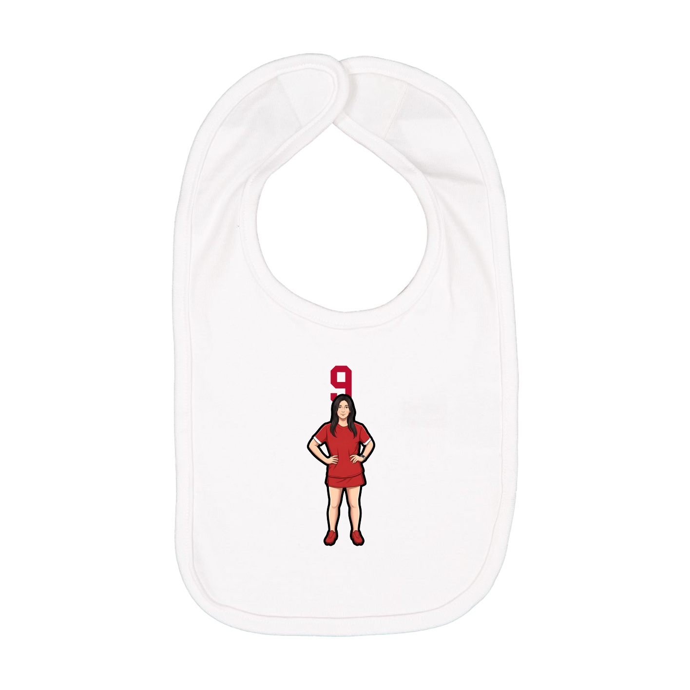 Infant Bib — Number Top in White