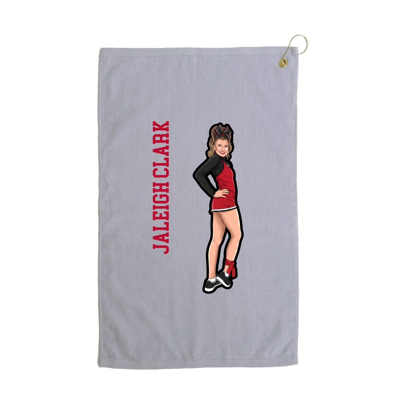 Golf Towel — Name Vertical in Grey