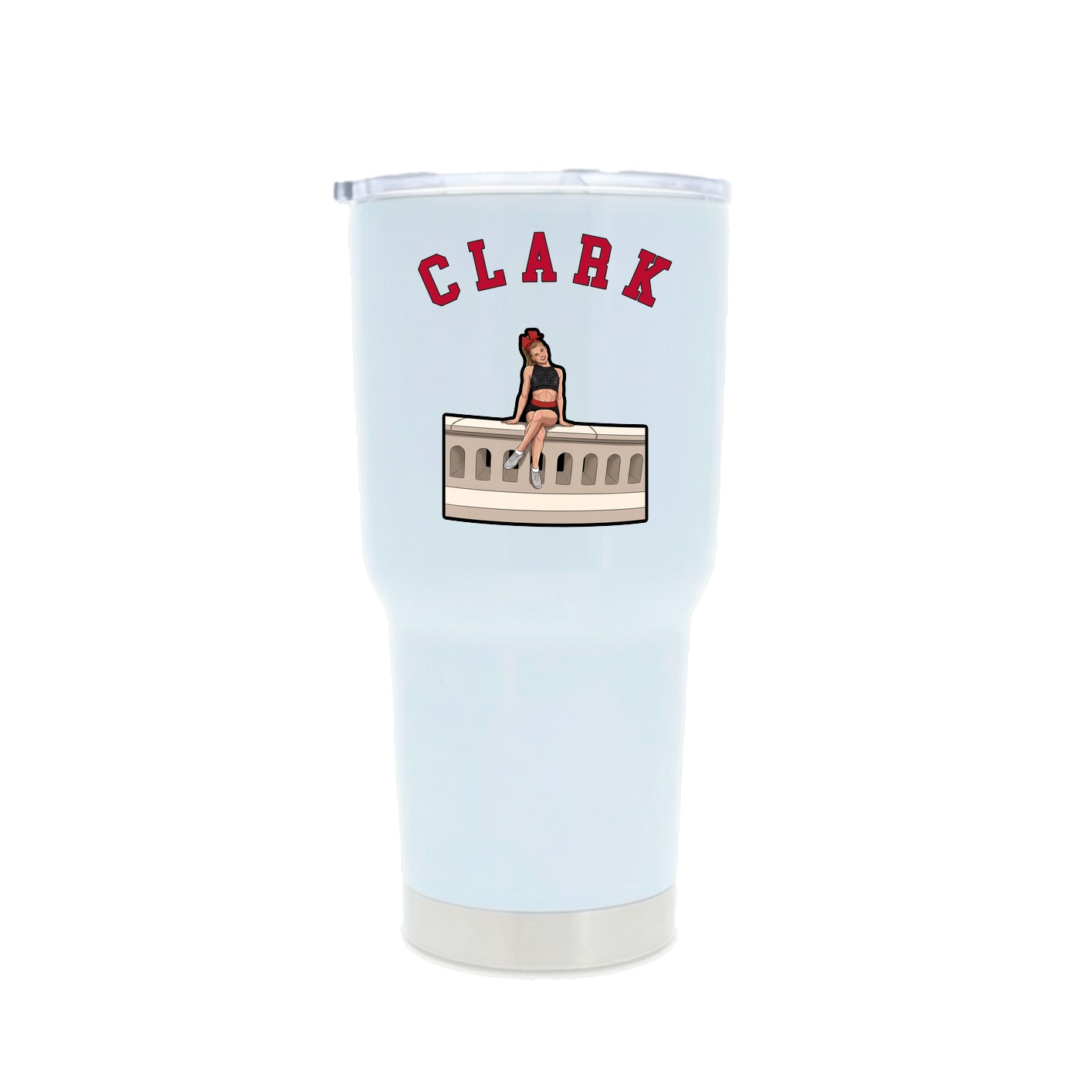 30oz Stainless Steel Tumbler — Shirsey Arch in White