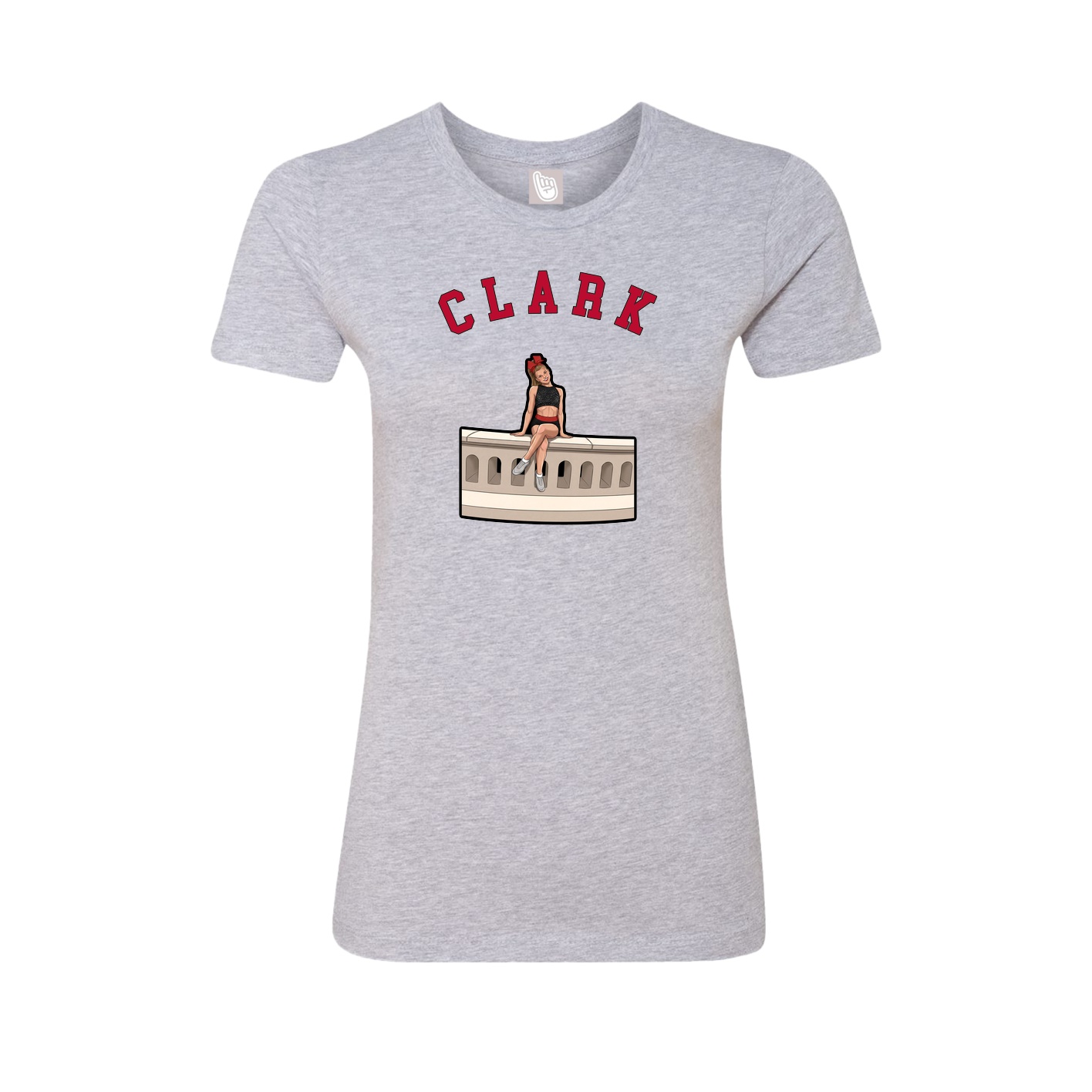 Fitted Women's Tee — Shirsey Arch in Grey