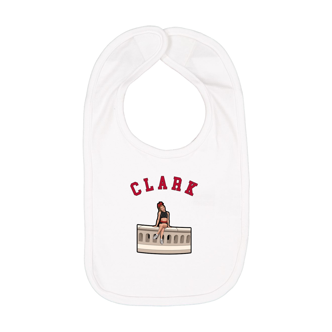Infant Bib — Shirsey Arch in White
