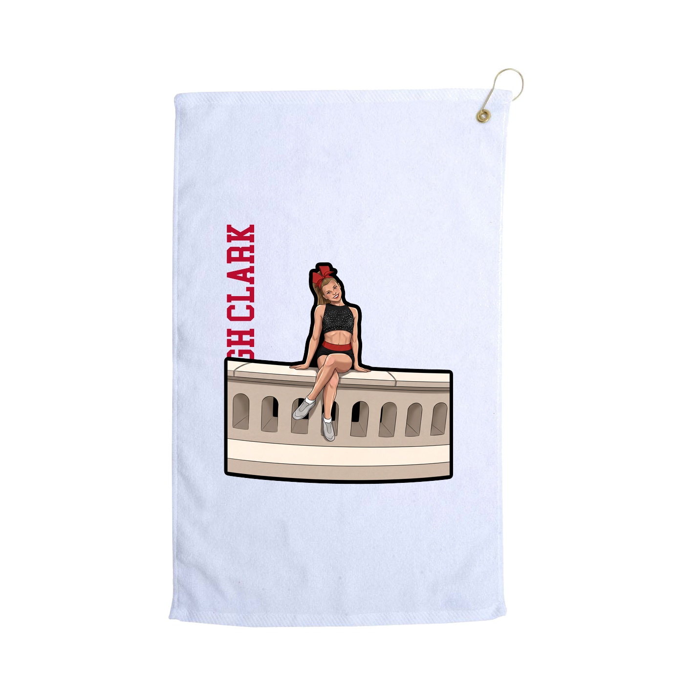 Golf Towel — Name Vertical in White