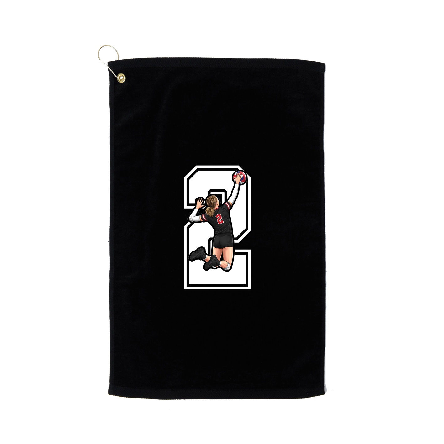 Golf Towel — Number in Black