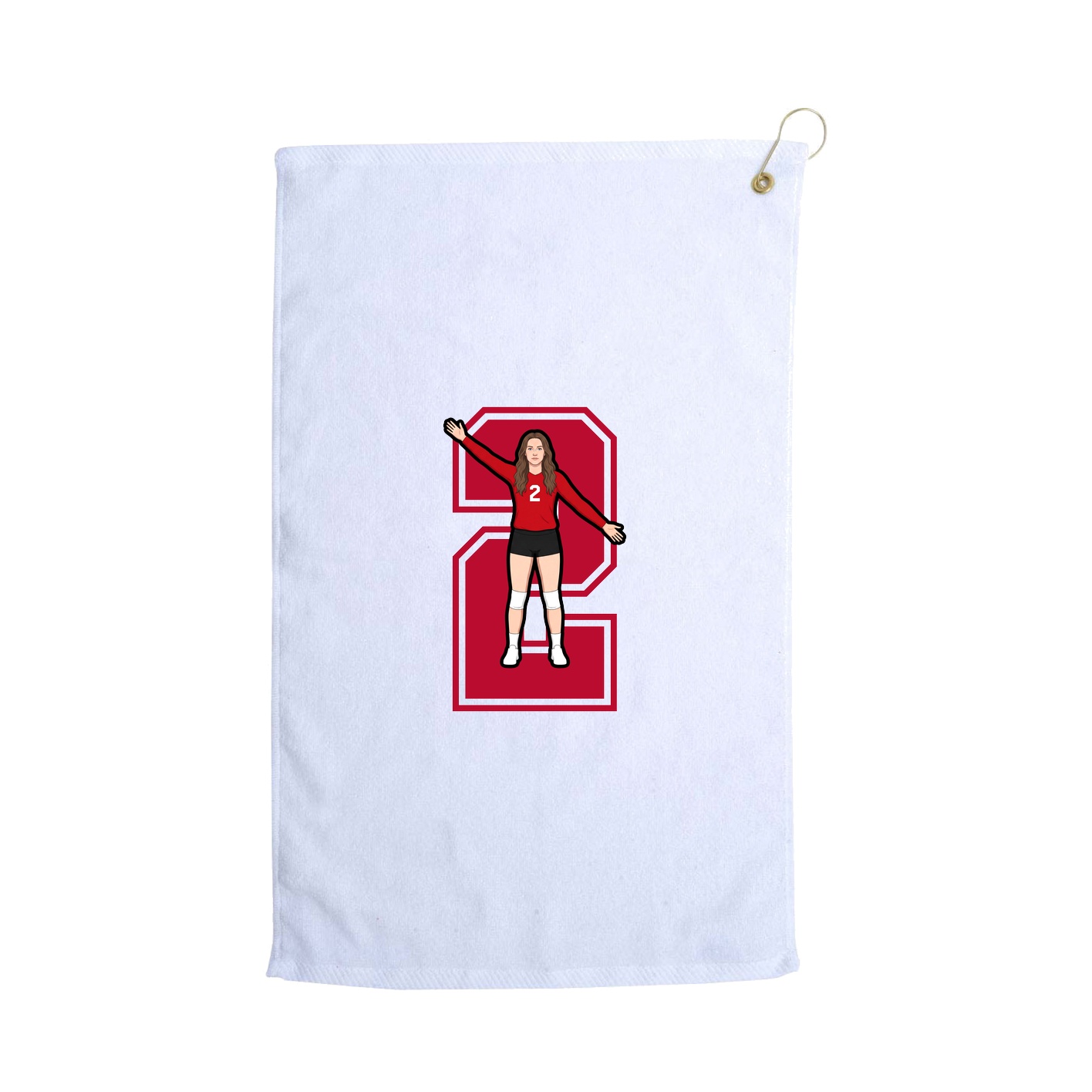 Golf Towel — Number in White