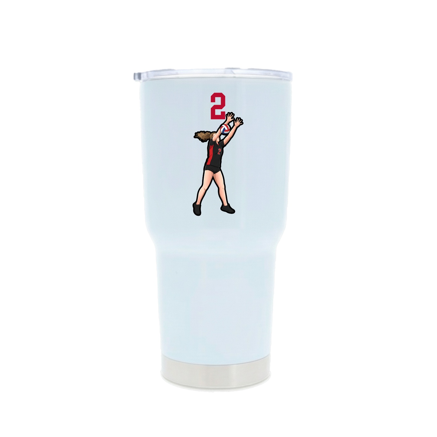 30oz Stainless Steel Tumbler — Number Top in White