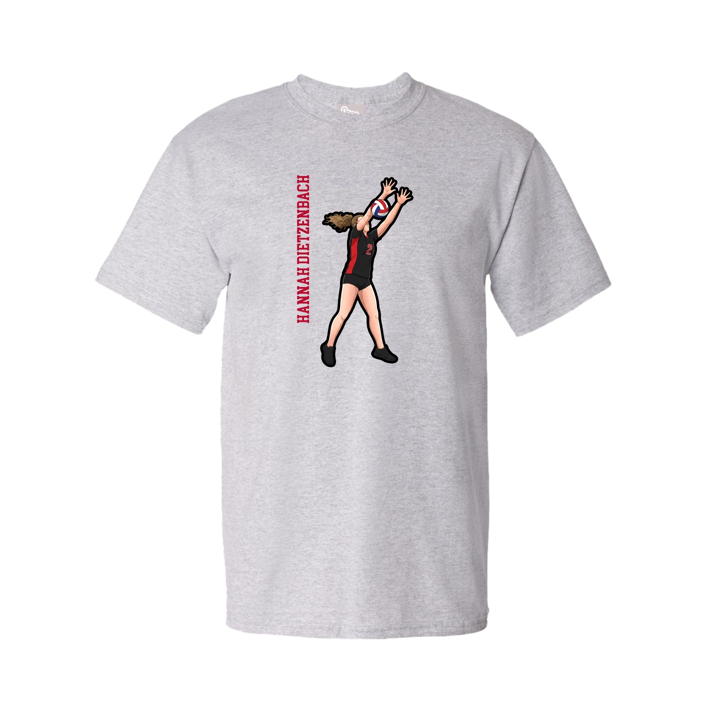 Tee — Name Vertical in Grey