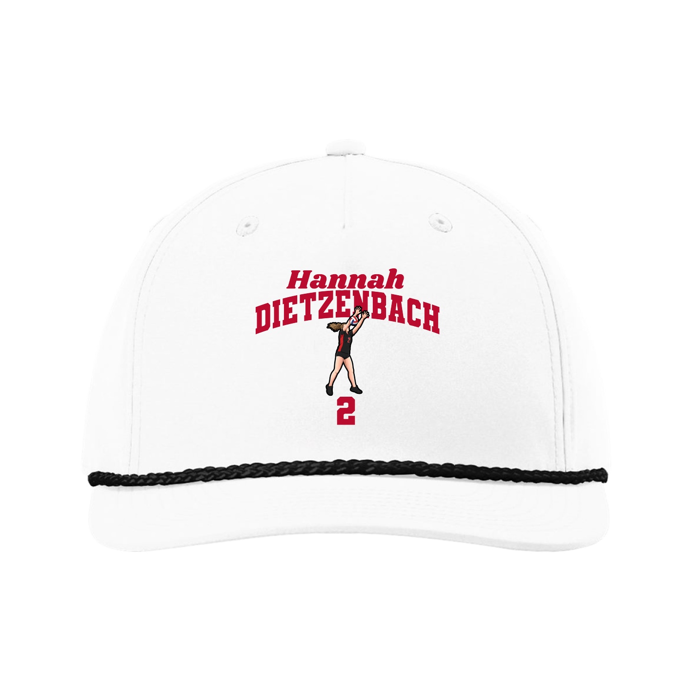 Five-Panel Classic Rope Cap — Signature Arch in White