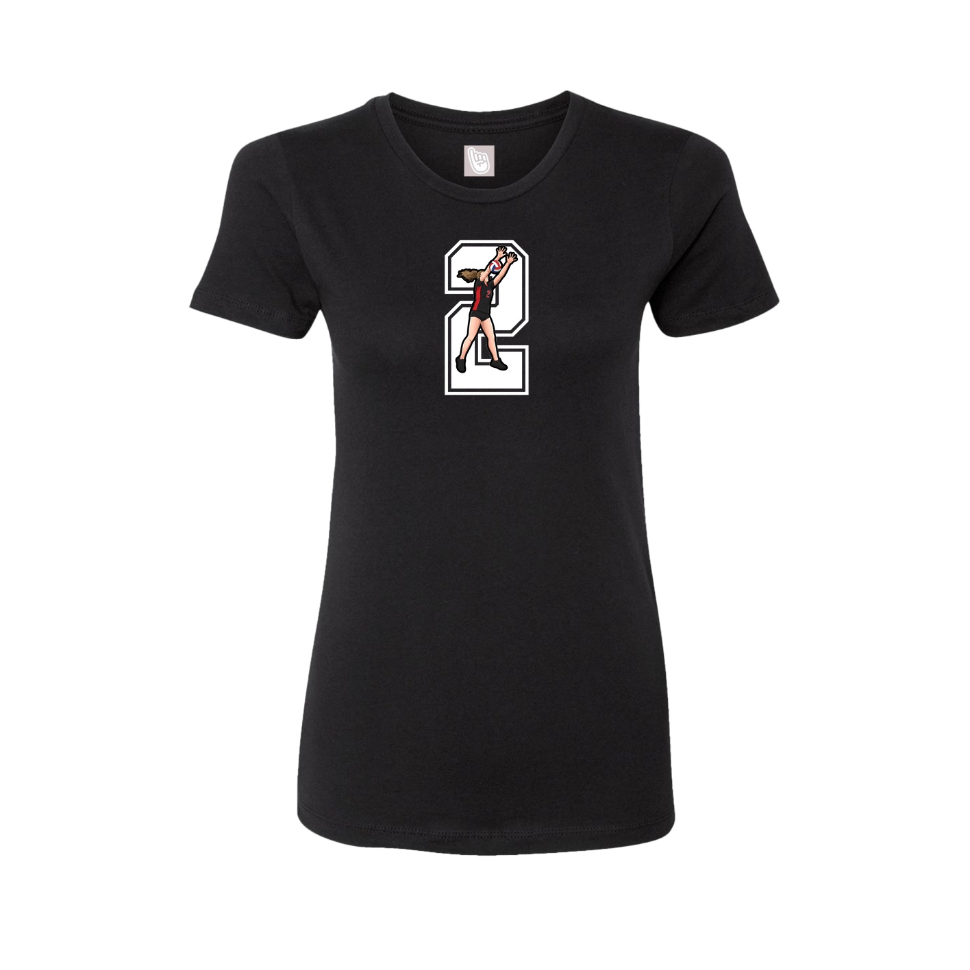 Womens Tee — Number in Black