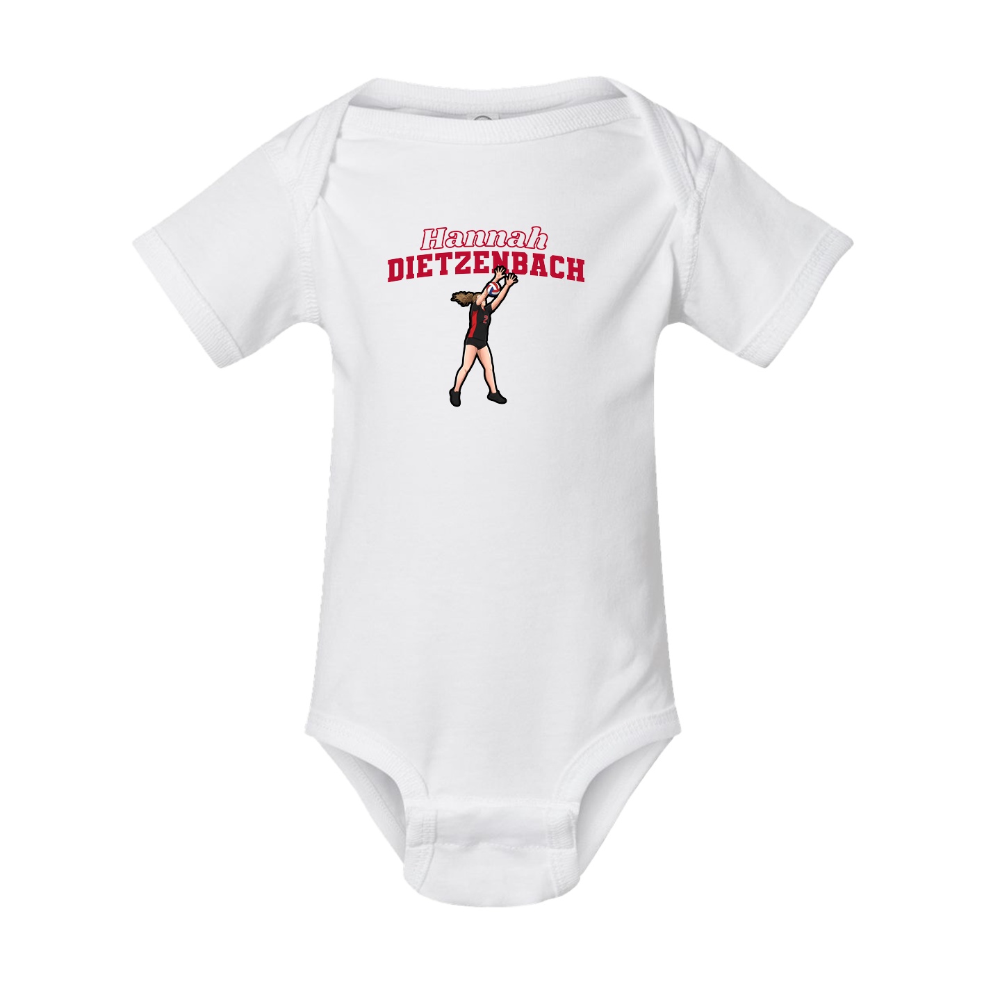 Baby Onesie — Name Arch in White