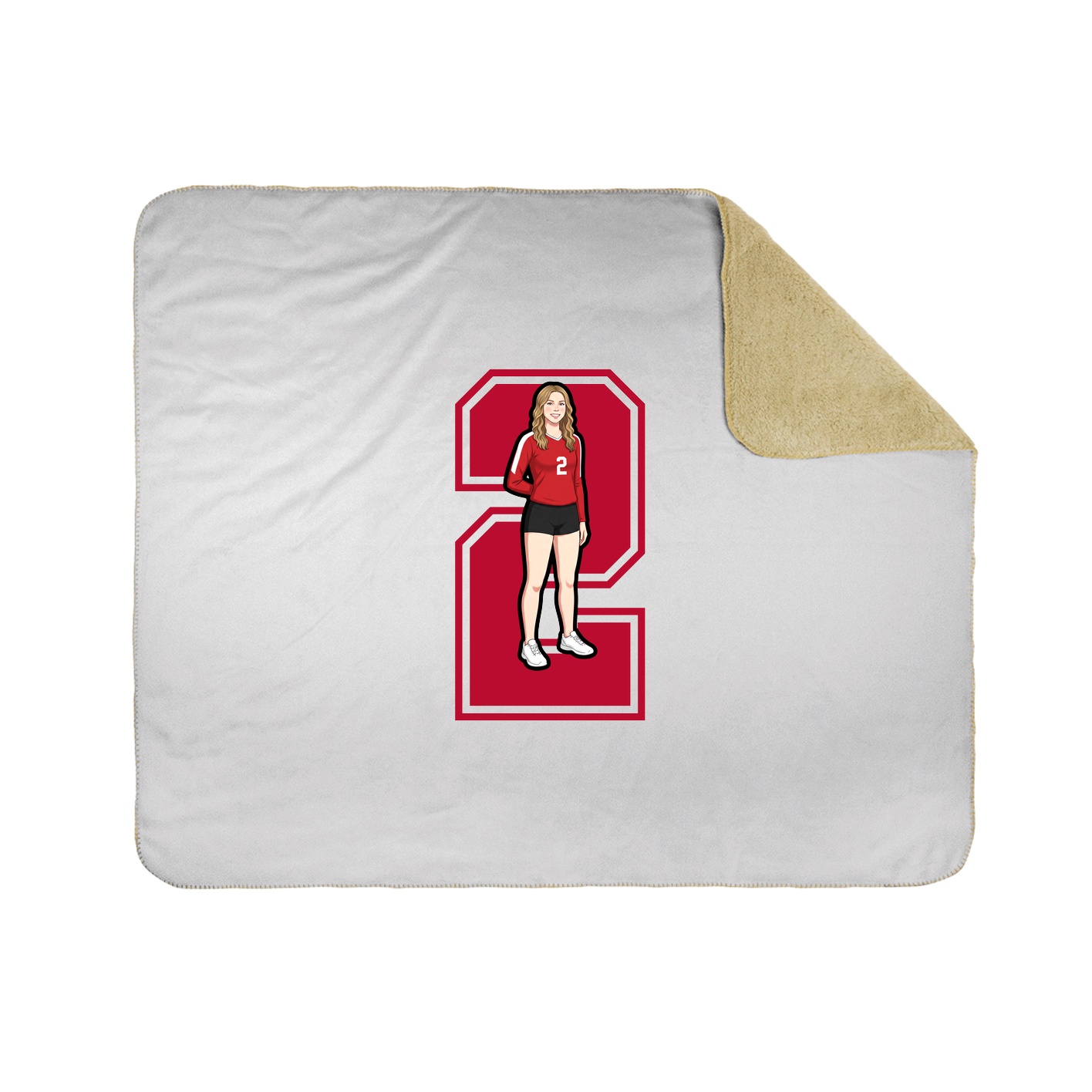 Throw Blanket — Number in White
