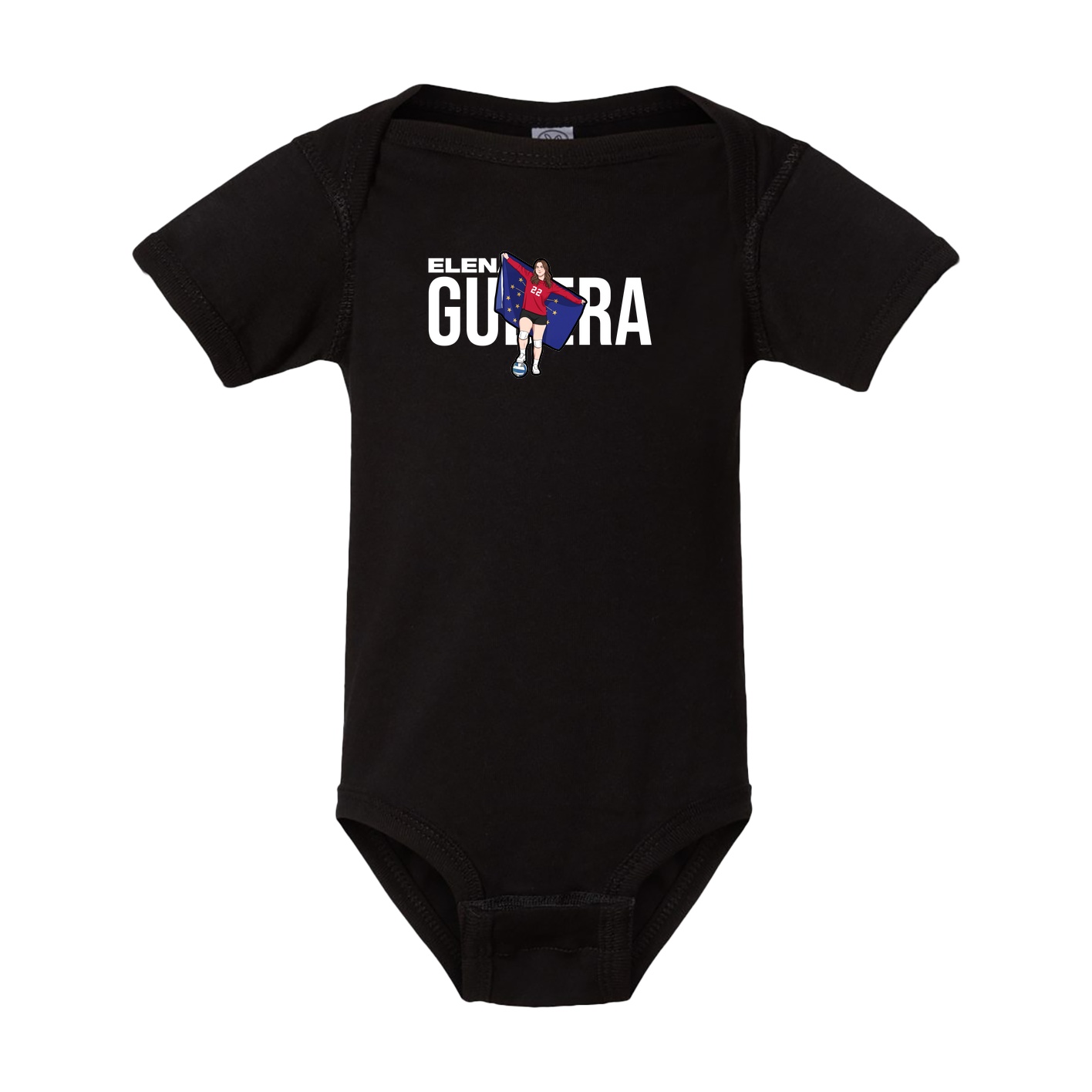 Baby Onesie — Player Name in Black
