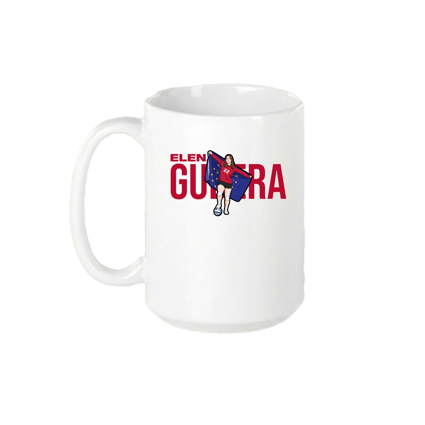 15oz Coffee Mug — Player Name in White