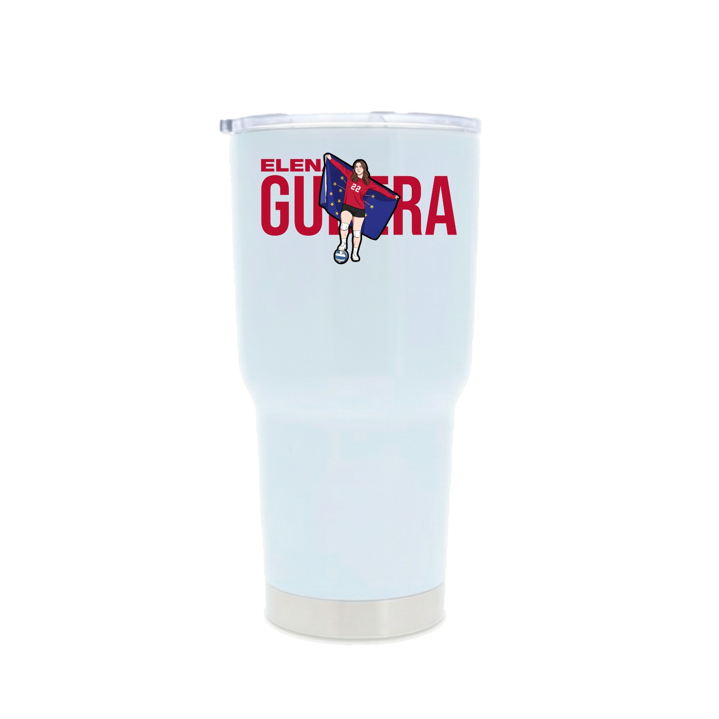 30oz Stainless Steel Tumbler — Player Name in White