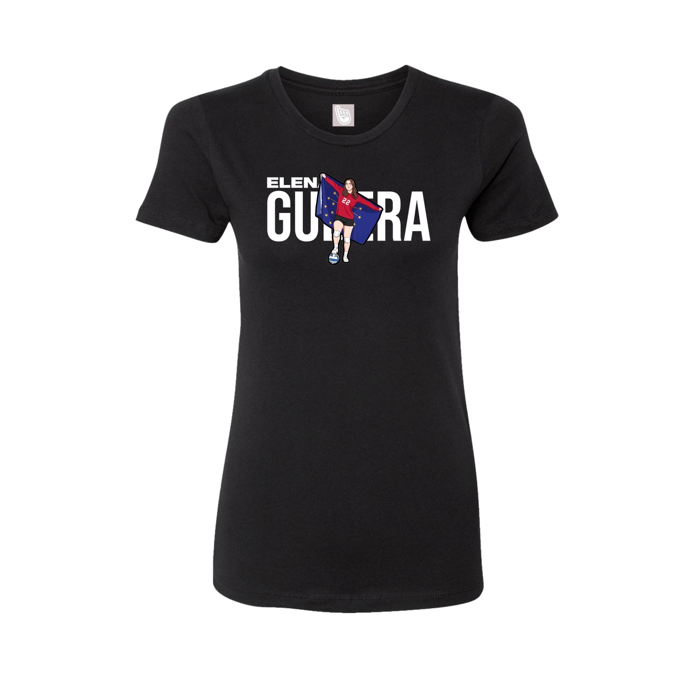 Fitted Women's Tee — Player Name in Black