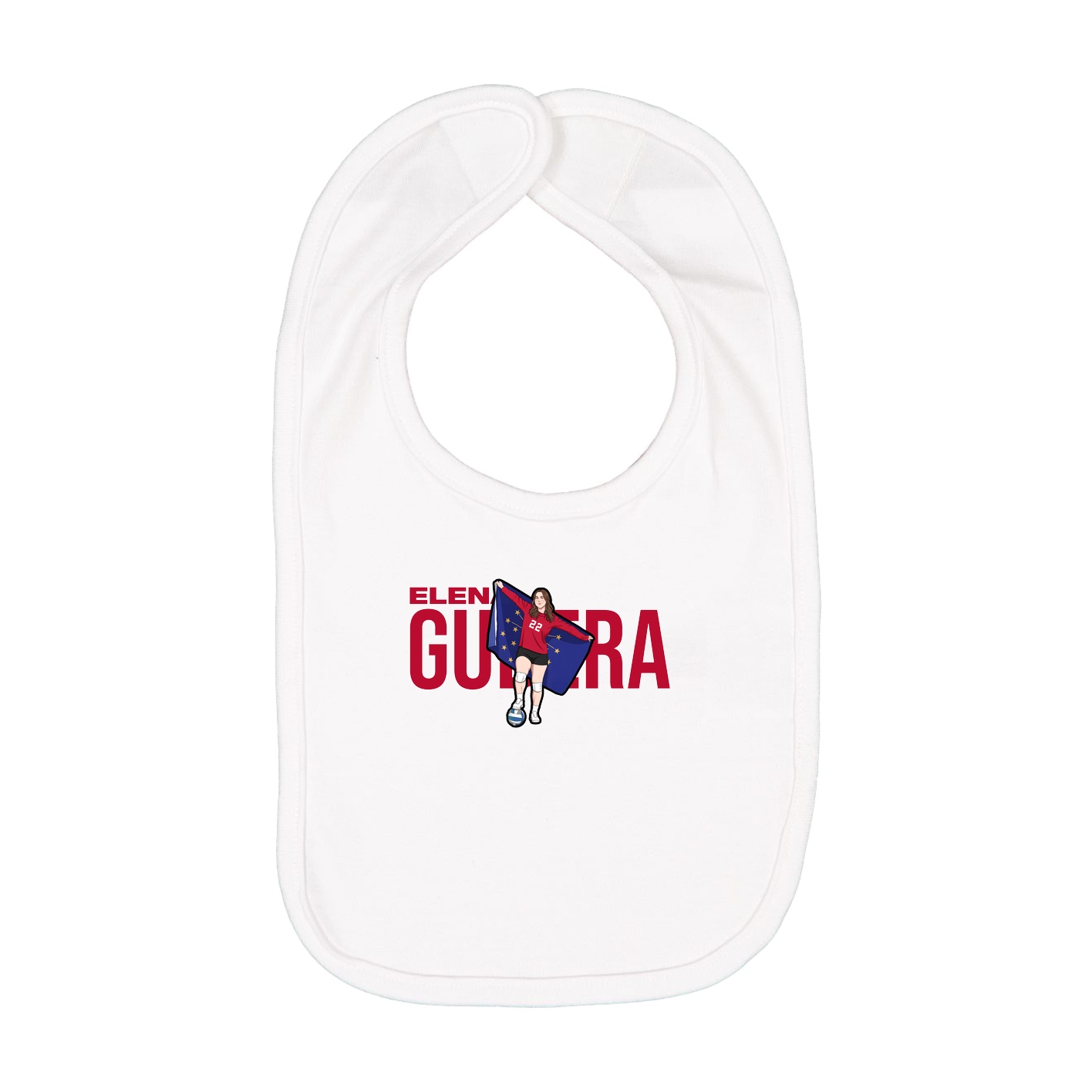 Infant Bib — Player Name in White