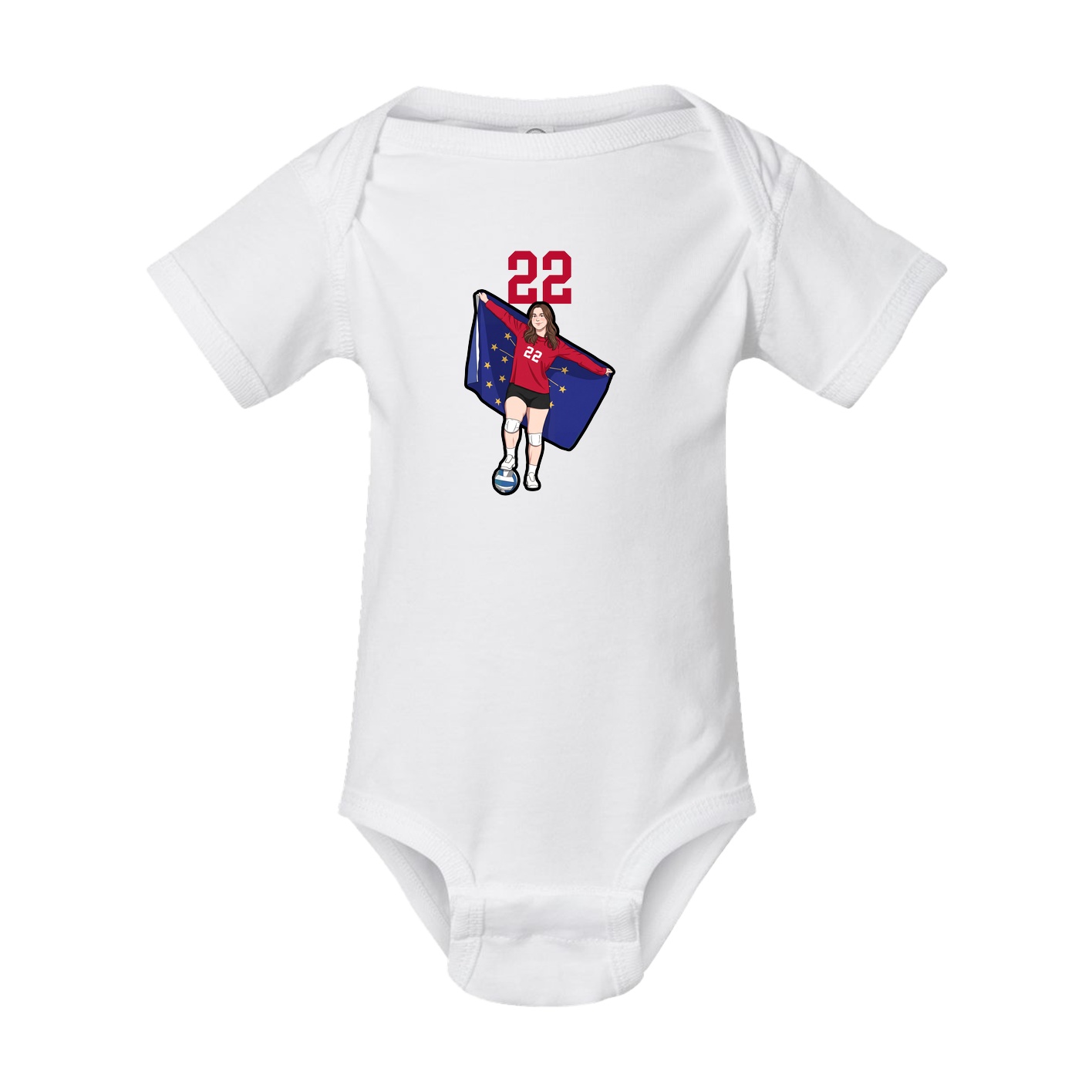 Baby Onesie — Number Top in White