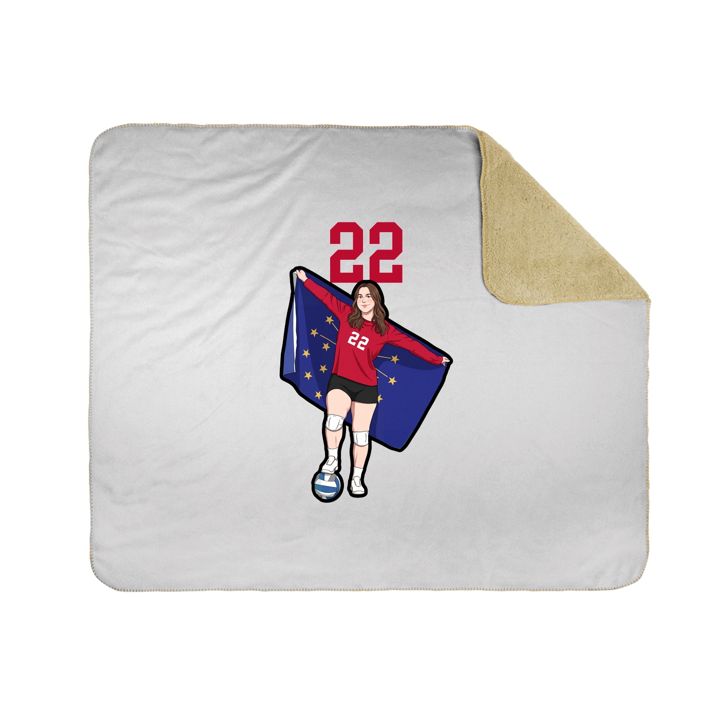 Throw Blanket — Number Top in White