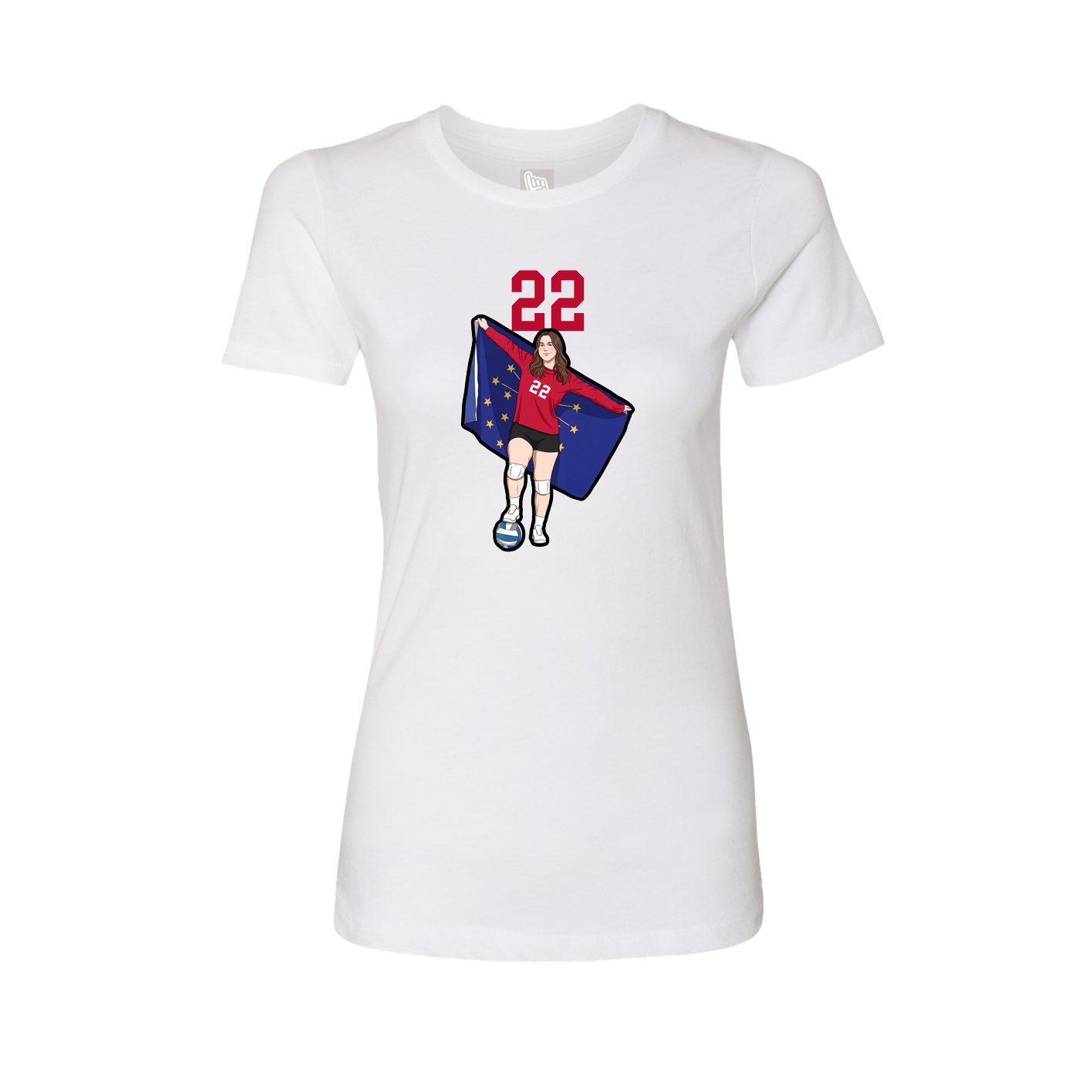 Fitted Women's Tee — Number Top in White