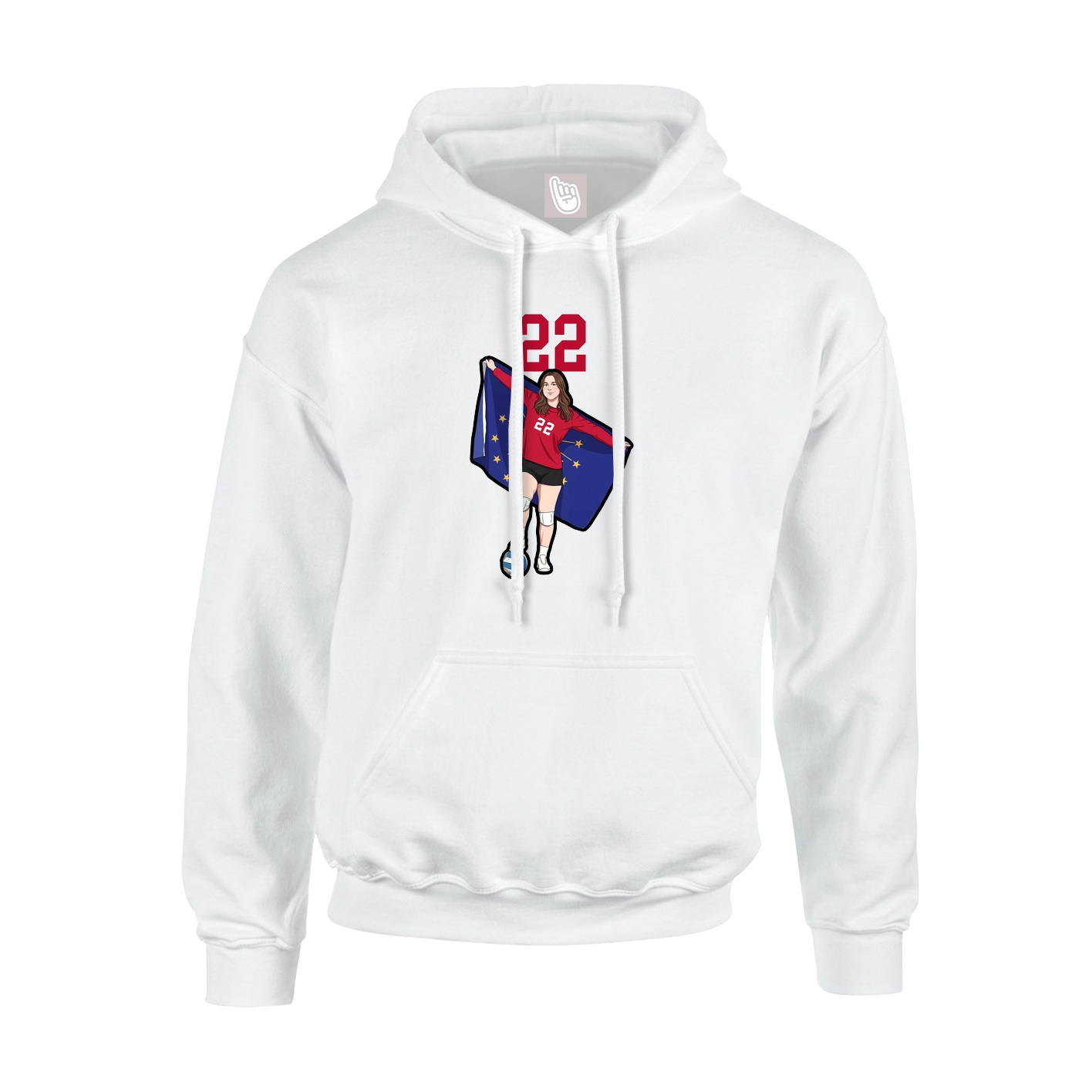 Youth Hoodie — Number Top in White