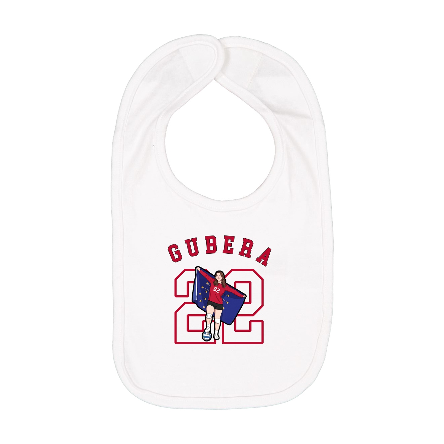 Infant Bib — Shirsey Arch in White