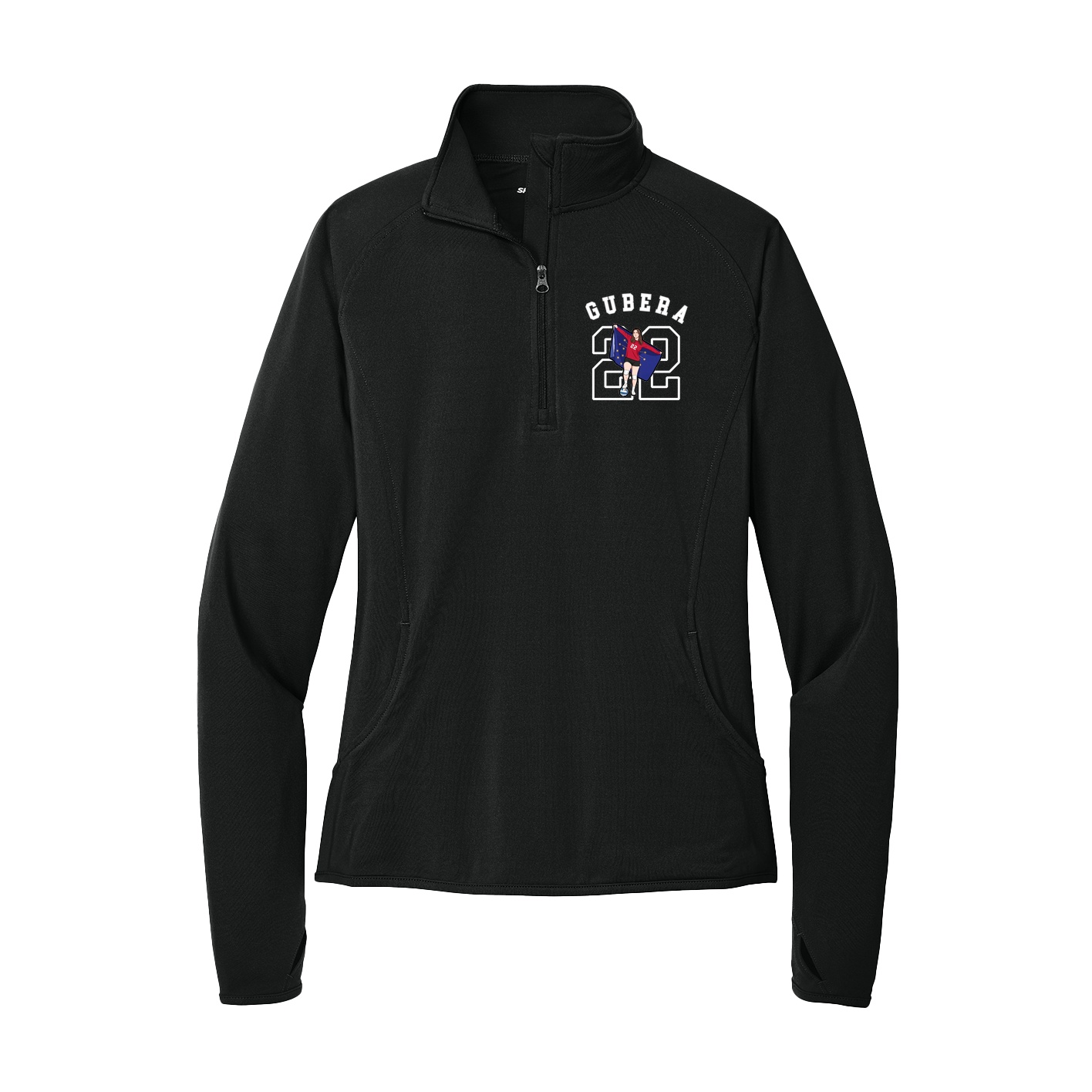 Women's Q-Zip Pullover — Shirsey Arch in Black