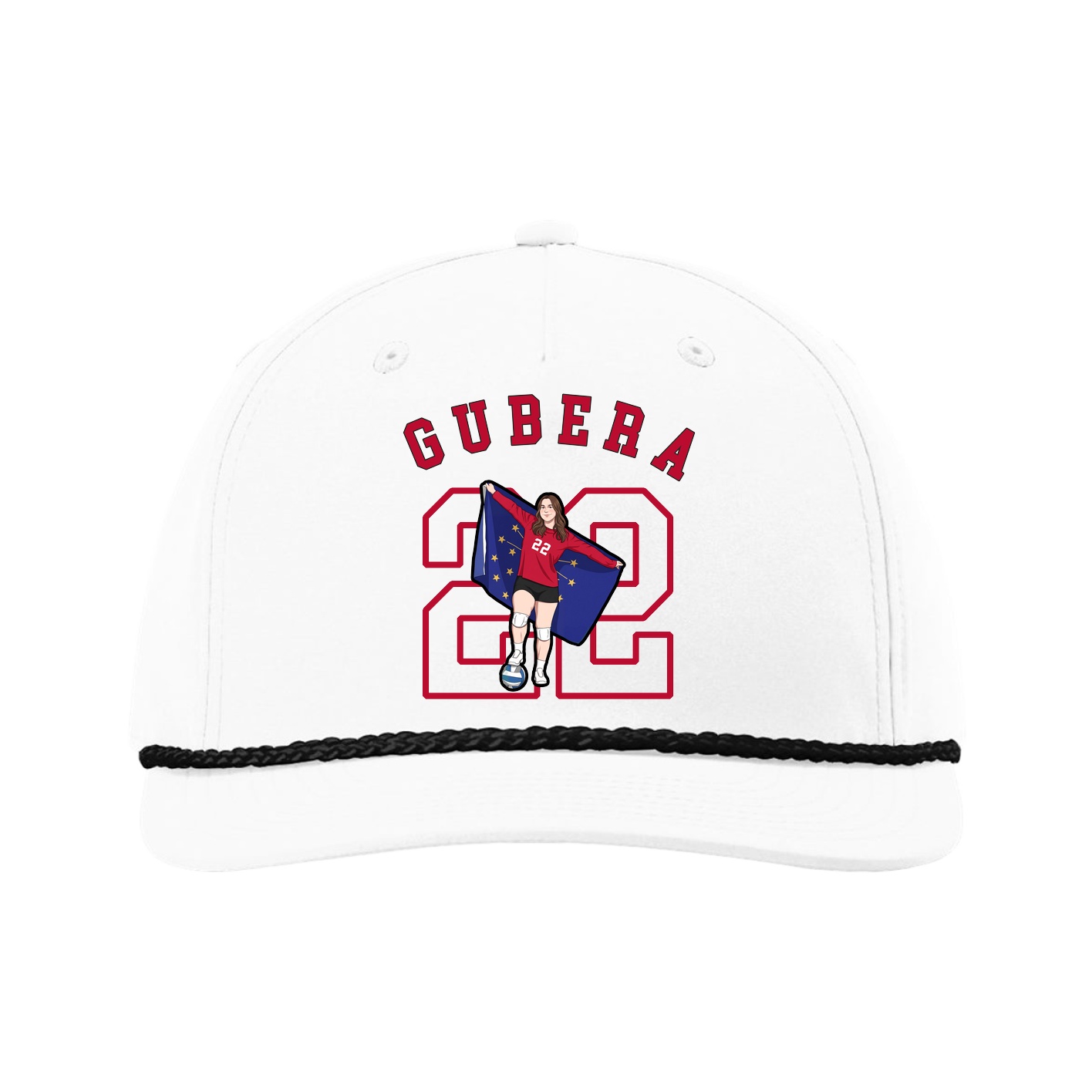 Five-Panel Classic Rope Cap — Shirsey Arch in White