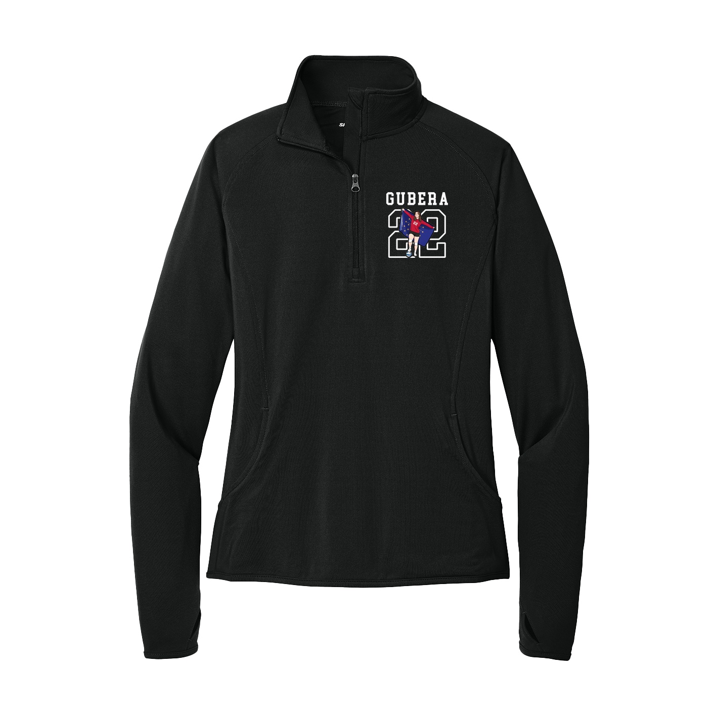 Women's Q-Zip Pullover — Shirsey in Black