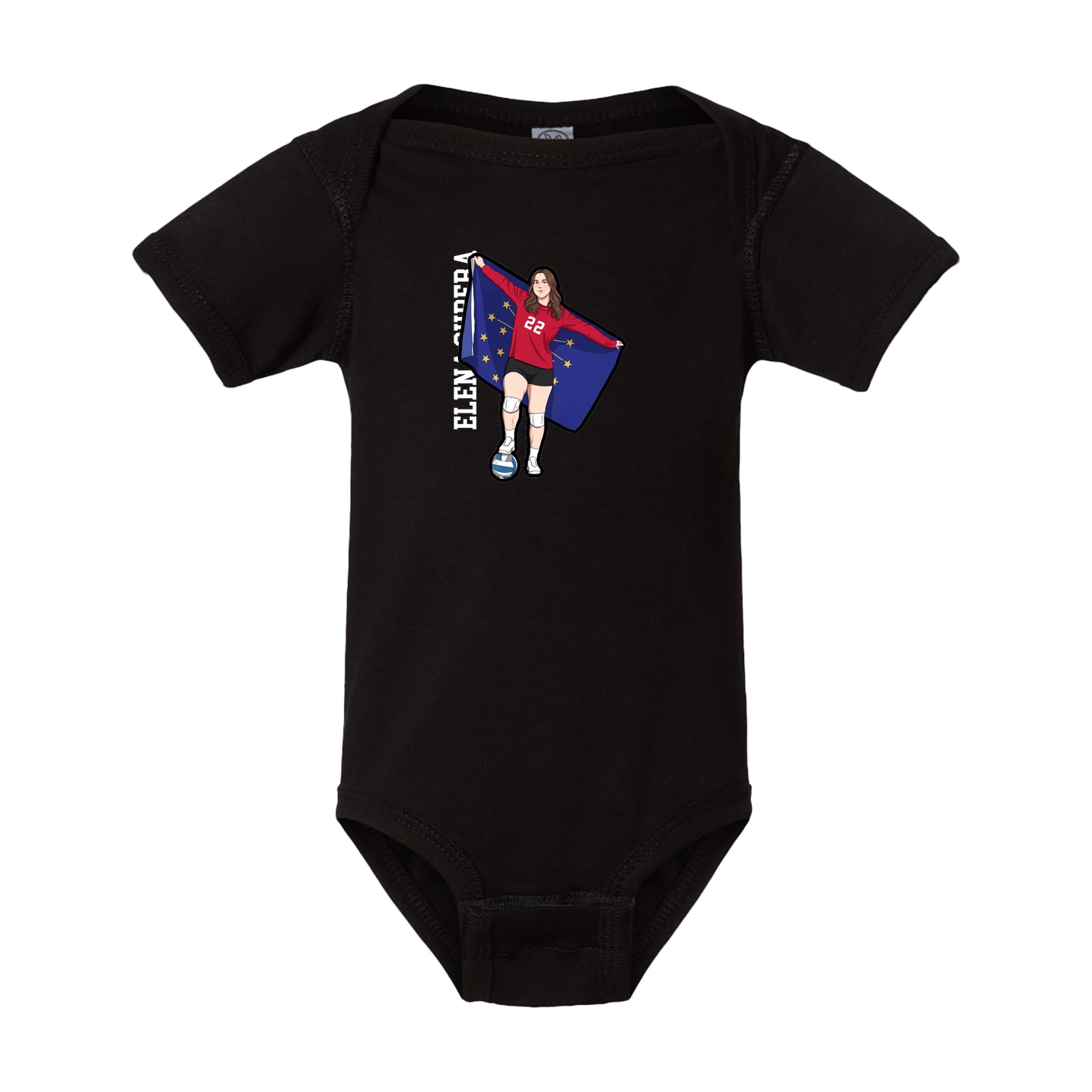 Baby Onesie — Name Vertical in Black