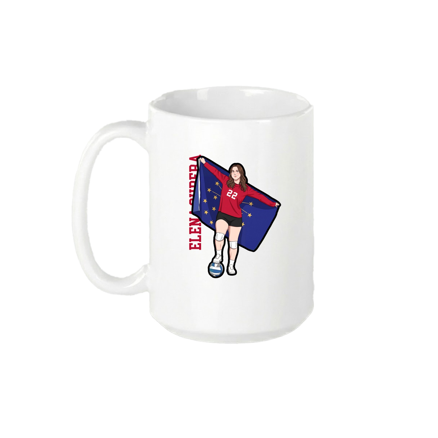 15oz Coffee Mug — Name Vertical in White
