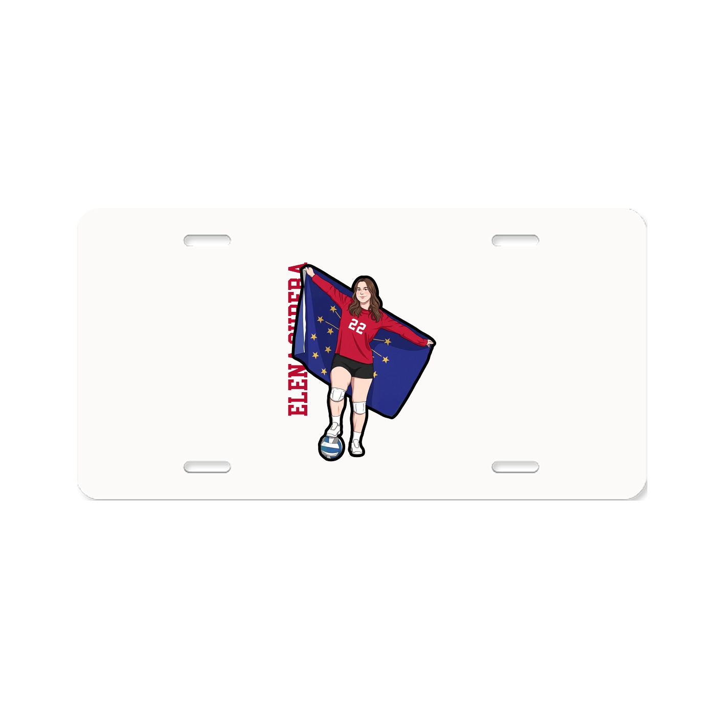 License Plate — Name Vertical in Classic