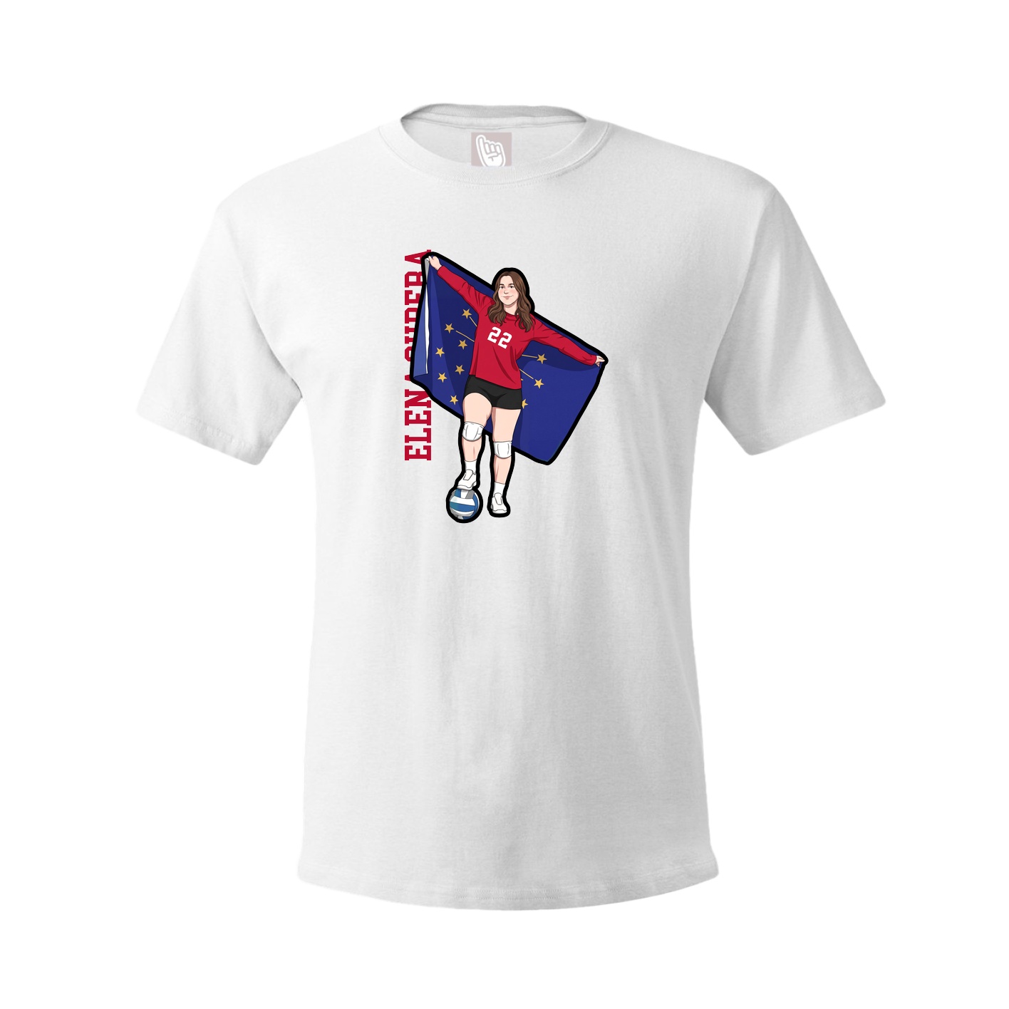 Youth Tee — Name Vertical in White