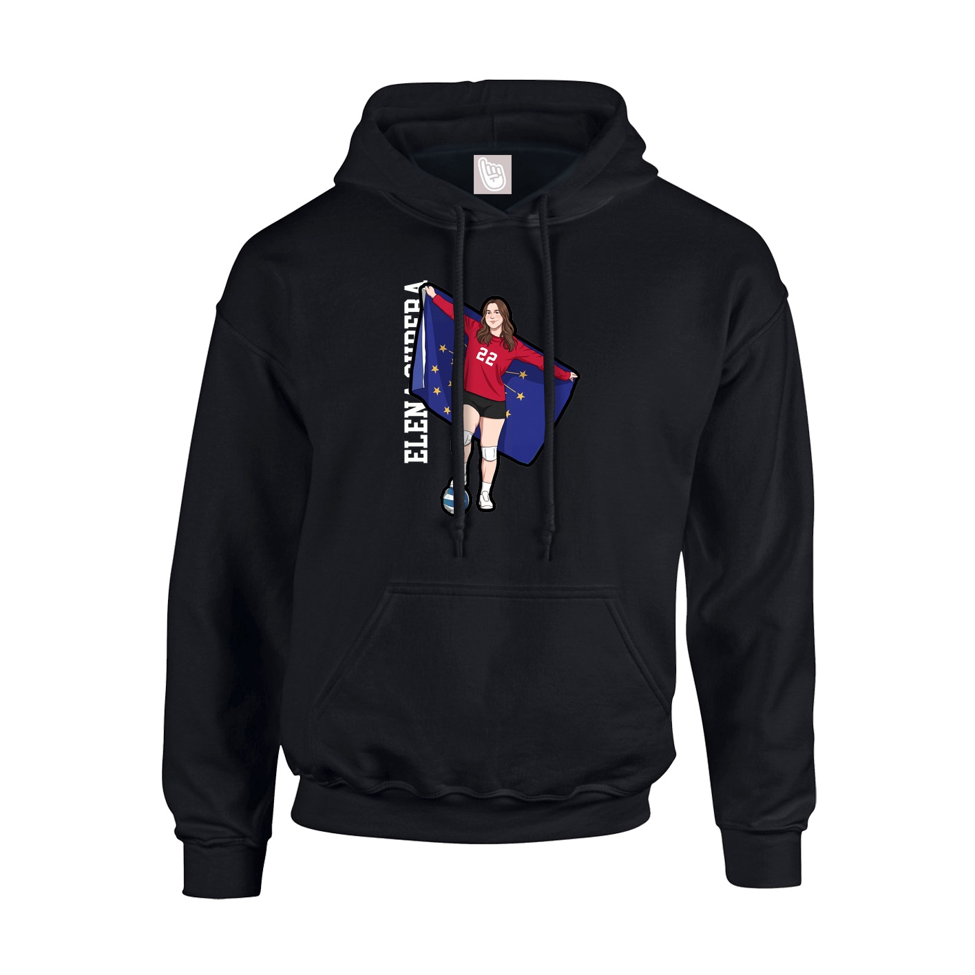 Youth Hoodie — Name Vertical in Black