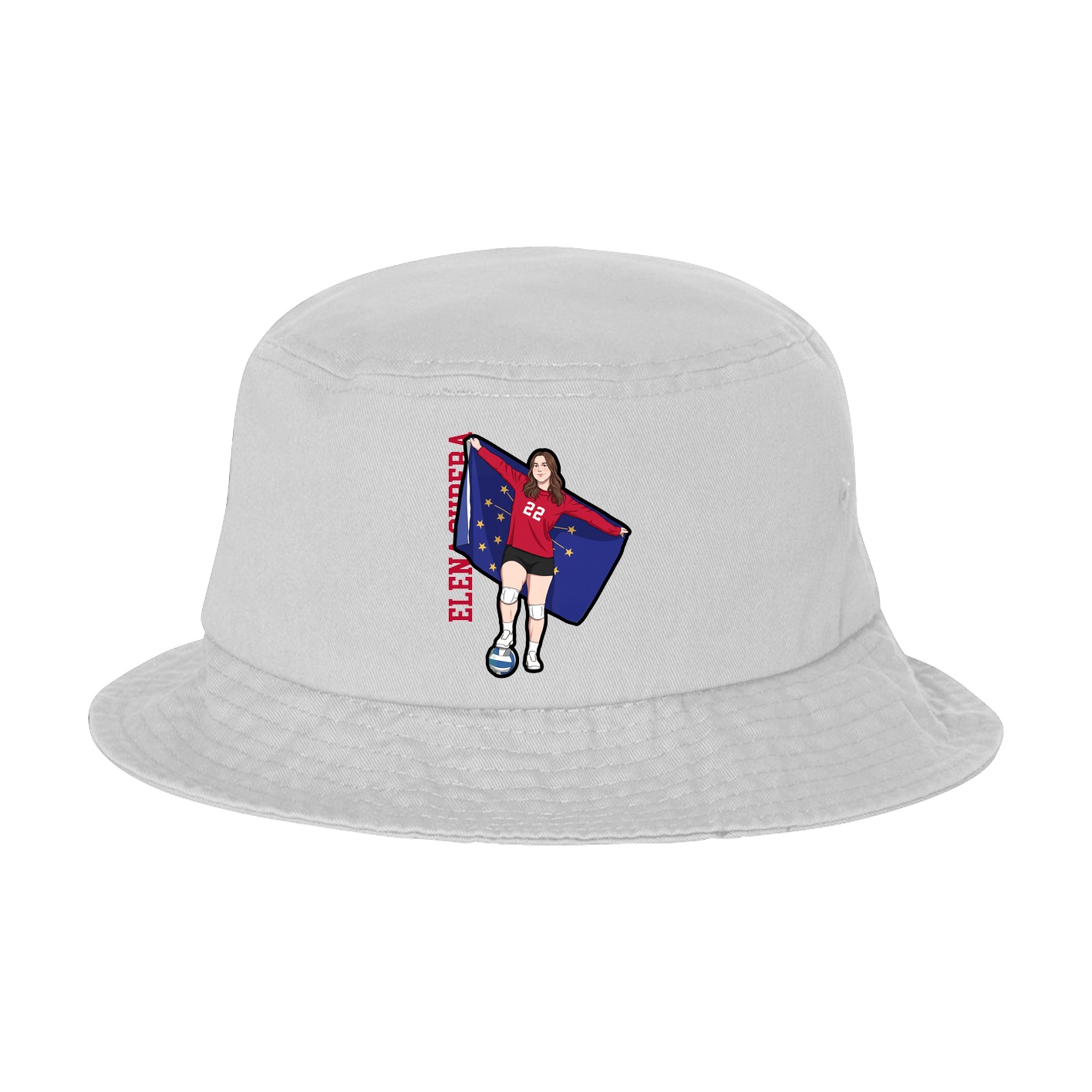 Bucket Cap — Name Vertical in White