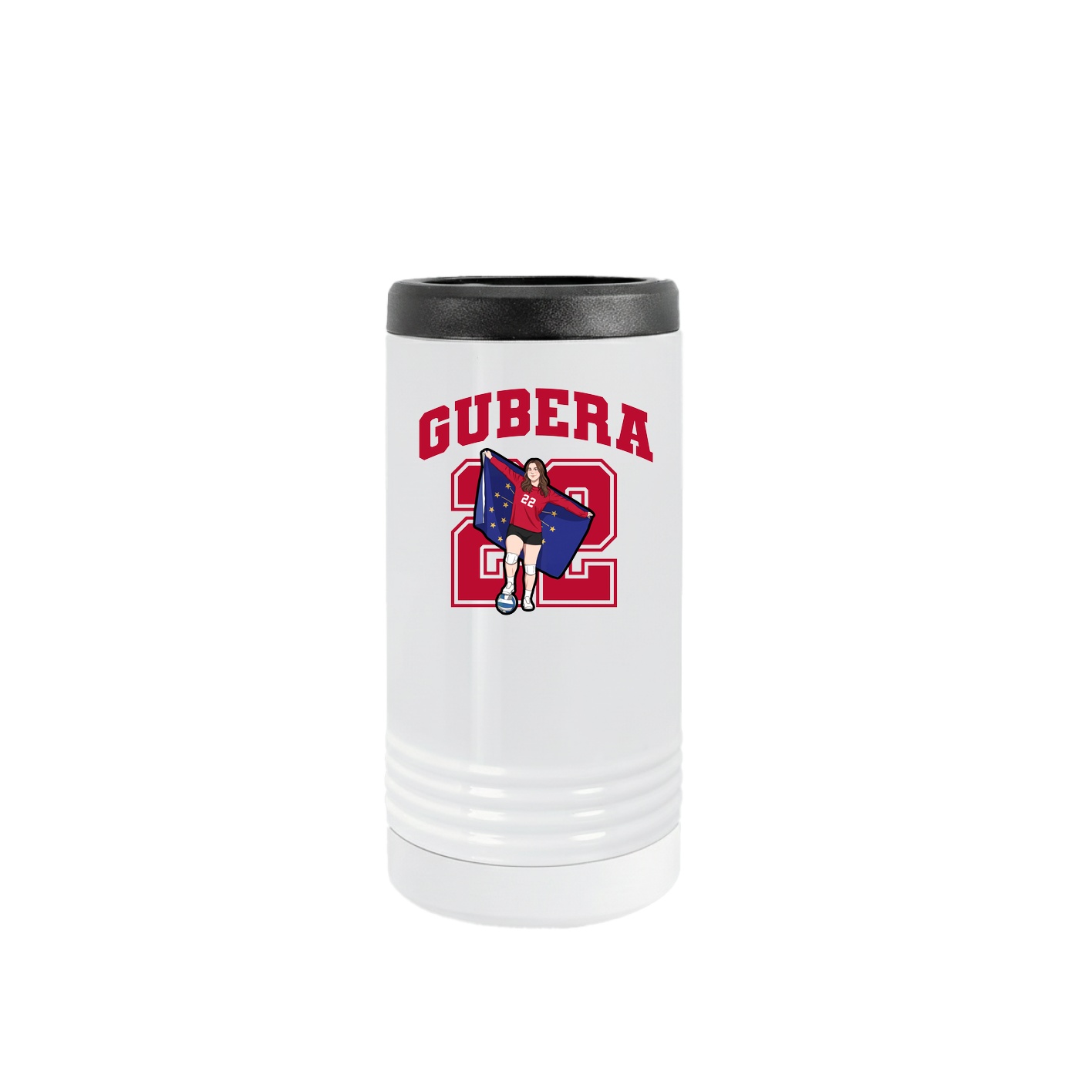 Slim Beverage Holder — Number in White