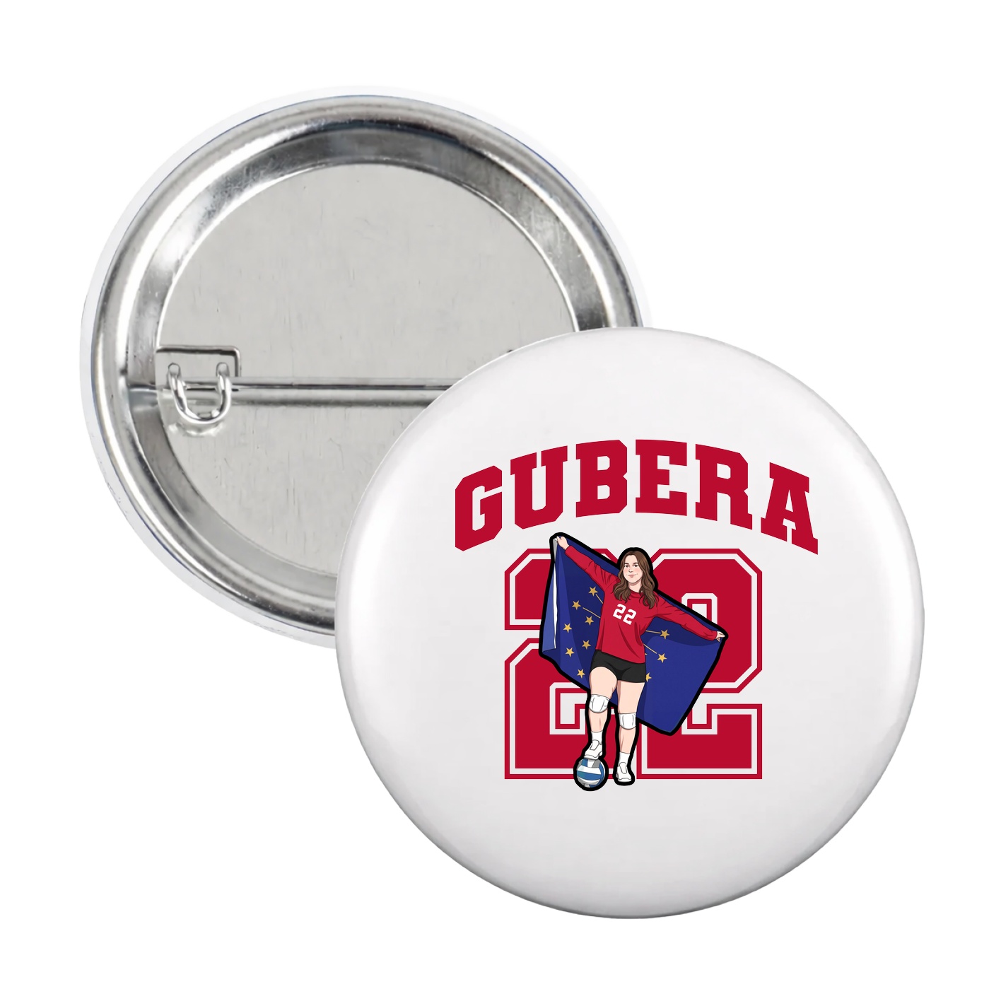 Game Day Button — Number in White