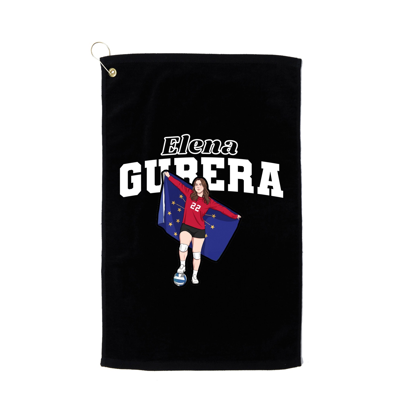 Golf Towel — Name Arch in Black
