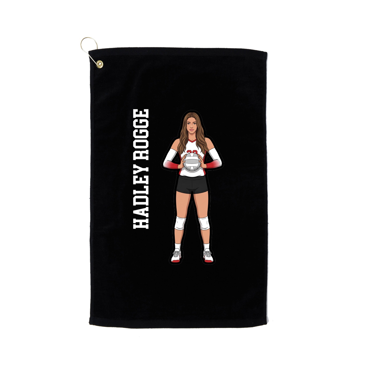 Golf Towel — Name Vertical in Black