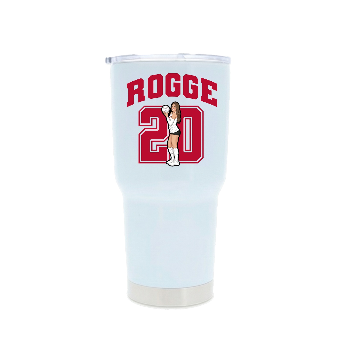 30oz Stainless Steel Tumbler — Number in White