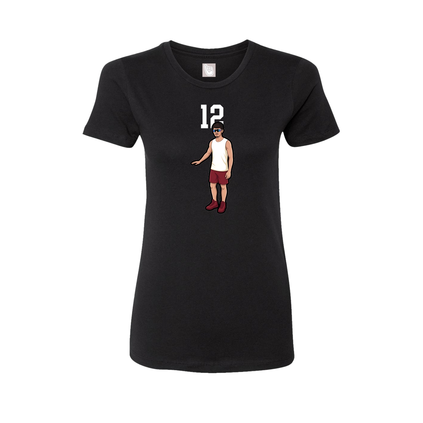 Womens Tee — Number Top in Black