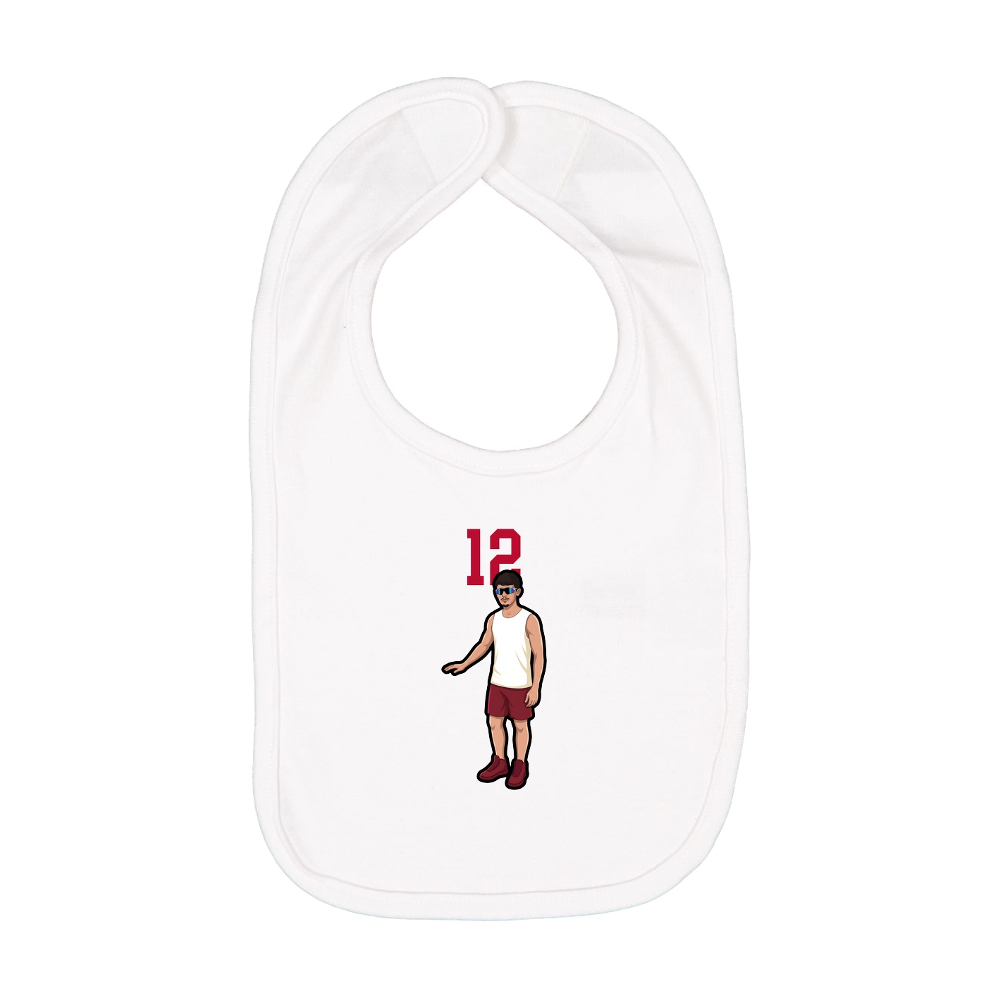 Infant Bib — Number Top in White