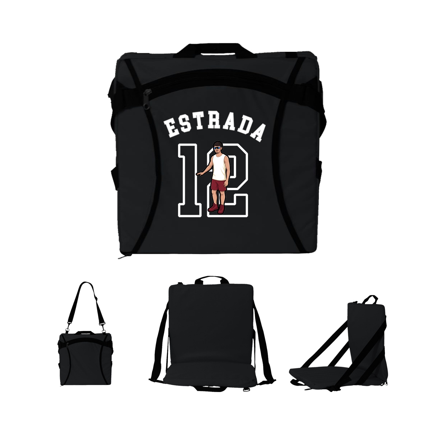 Folding Stadium Seat — Shirsey Arch in Black